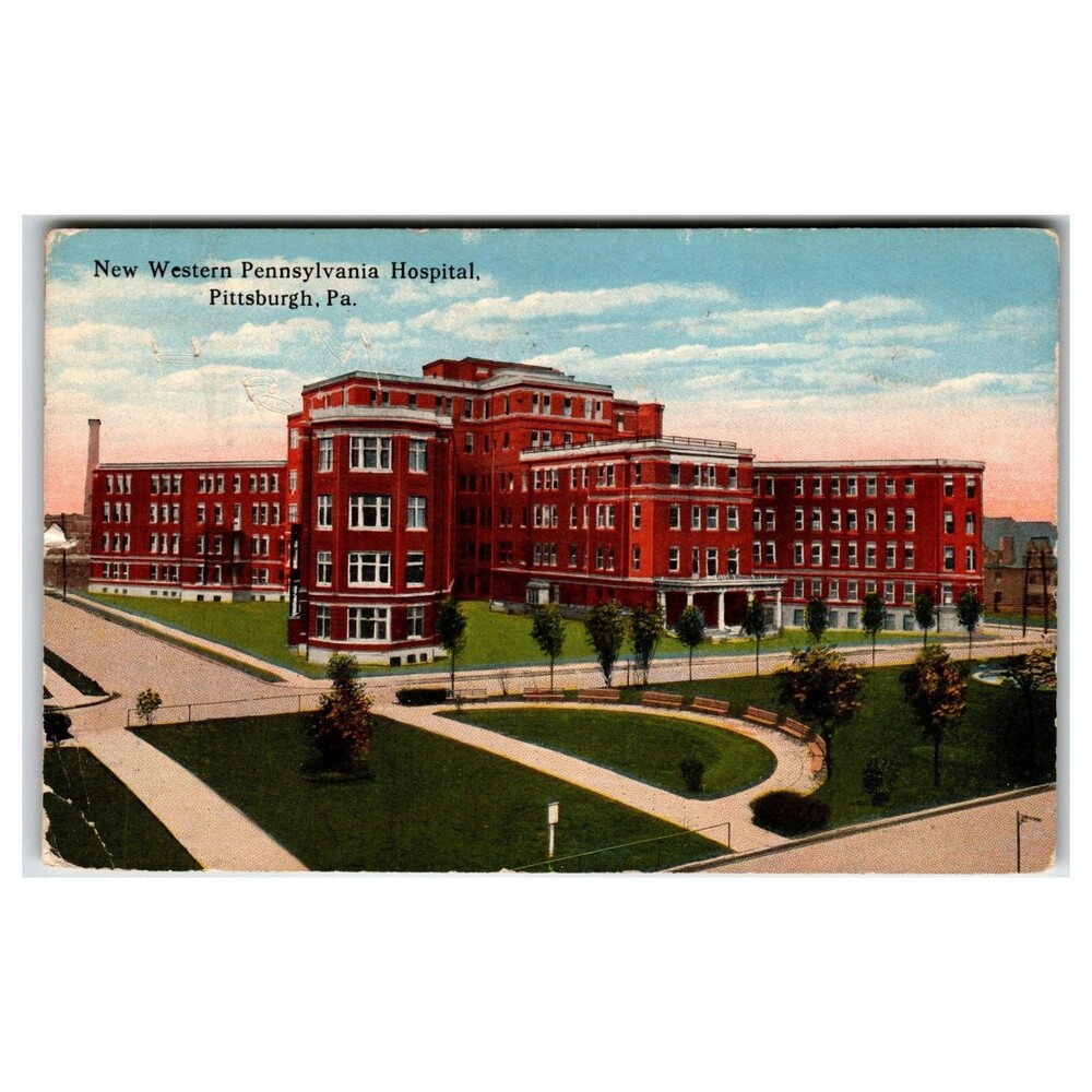 New Western Pennsylvania Hospital Pittsburgh PA 1916 Postcard J. Robbins